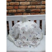 Buse Baby Home Pamuk 80x90 cm Gökkuşaklı Krem Emzirme Önlüğü Örtüsü