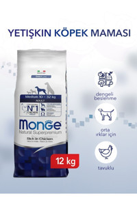 Monge Daily Line Tavuk Orta Irk Yetişkin Köpek Maması 12 kg