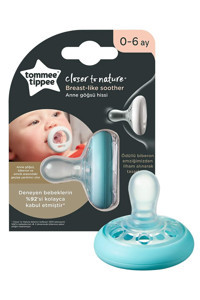 Tommee Tippee Breastlike 0-6 Ay Delikli Yenidoğan Kiraz Uçlu Silikon Emzik Mavi