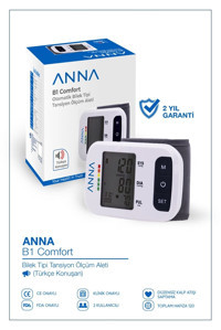 Anna B1 Comfort 2 Kullanıcı 120 Ölçüm Hafızalı Konuşan Dijital Bilekten Tam Otomatik Tansiyon Aleti