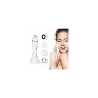 Three Beans 4 İn 1 300 mAH Tüm Ciltler İçin 4 Başlıklı Fırçalı Silikon Şarjlı Titreşimli Yüz Temizleme Cihazı Beyaz