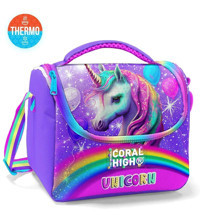 Yaygan Çanta 11873 Unicornlu Termoslu Mor Beslenme Çantası