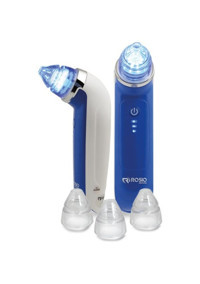 Rosio Skin Skin Master Hassas Ciltler İçin 3 Başlıklı Şarjlı Titreşimli Vakumlu Yüz Temizleme Cihazı Mavi