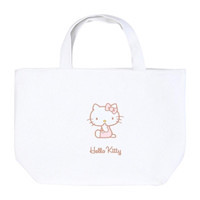 Miniso Düz Yıkanabilir Organik Hello Kitty Beyaz Beslenme Çantası