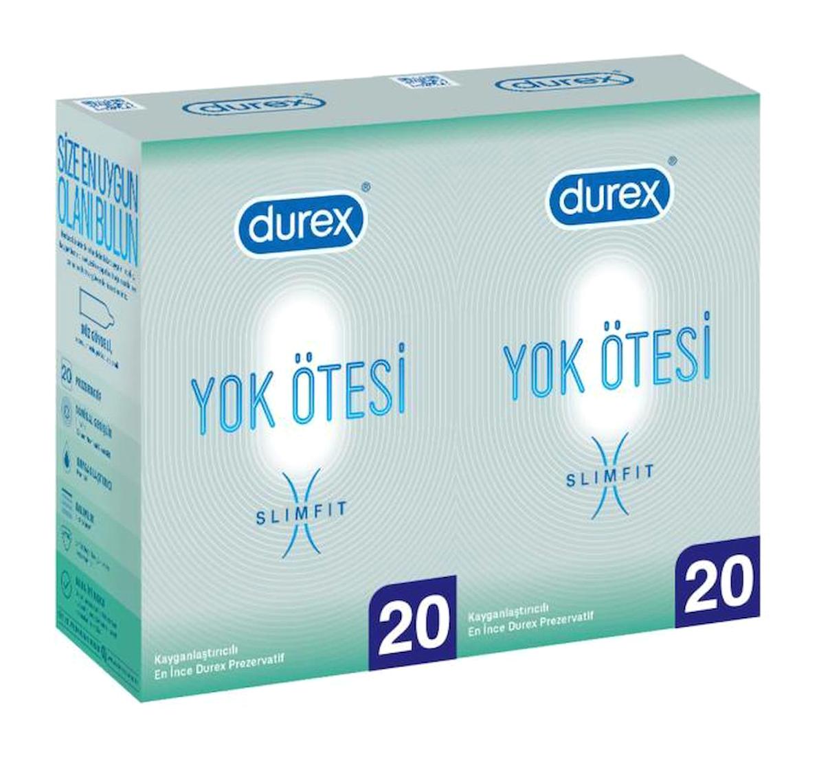 Durex Yok Ötesi Slim Fit Ultra İnce Prezervatif 20x2 Adet
