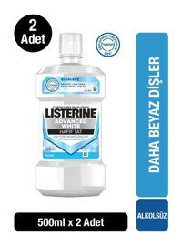 Listerine White Alkolsüz Florürlü Nane Aromalı 500x2 ml Ağız Gargarası