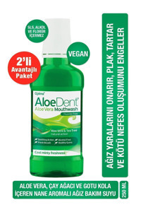 Aloedent Alkolsüz Florürsüz Aloevera-Çay Ağacı Aromalı 250x2 ml Ağız Gargarası