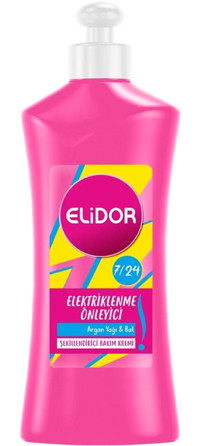 Elidor Elektiriklenme Önleyici Argan Yağlı Silikonsuz Sülfatsız Onarıcı Keratinli Boyalı Saçlar Tüm Saçlar İçin Durulanmayan Unisex Saç Kremi 300 ml