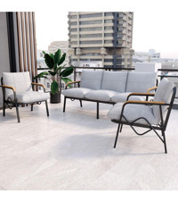 Doruk Home Metal 5'li Bahçe Koltuğu Gri