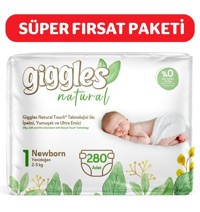 Giggles Natural 1 Numara Cırtlı Bebek Bezi 280'li