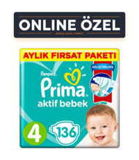 Prima 4 Numara Cırtlı Bebek Bezi 136'lı