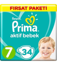 Prima 7 Numara Cırtlı Bebek Bezi 34'lü