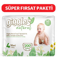 Giggles Natural 4 Numara Cırtlı Bebek Bezi 200'lü