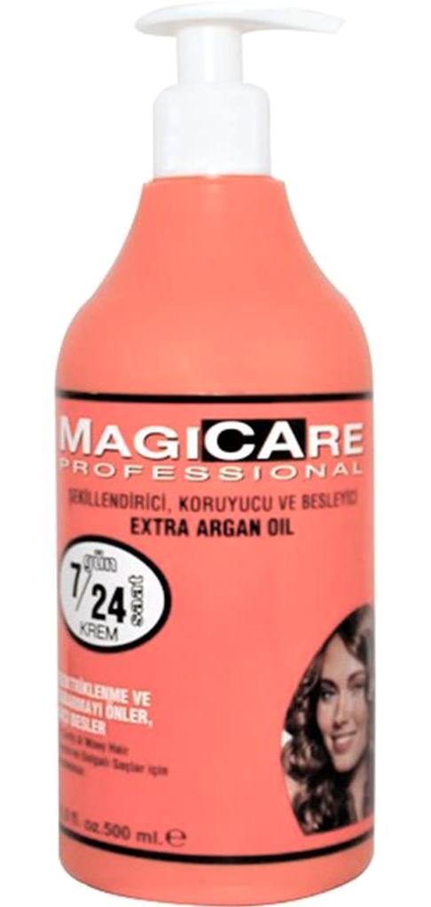Magicare Düzleştirici Argan Yağlı Besleyici Keratinli Tüm Saçlar İçin Saç Kremi Durulanmayan Saç Kremi 500 ml