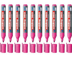 Edding 360 10 Adet Doldurulabilir Silinebilir Pembe Tahta Kalemi