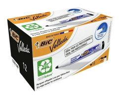 Bic Velleda 12 Adet Doldurulabilir Silinebilir Siyah Tahta Kalemi