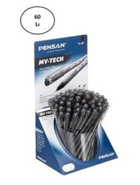 Pensan Plastik 1 mm Siyah 60'lı Tükenmez Kalem
