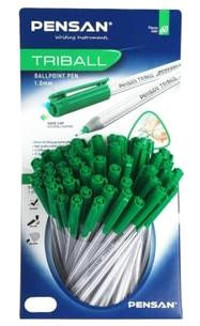 Pensan Plastik 1 mm Yeşil 60'lı Tükenmez Kalem