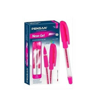 Pensan Jely Neon Plastik 0.8 mm Pembe 12'li Tükenmez Kalem