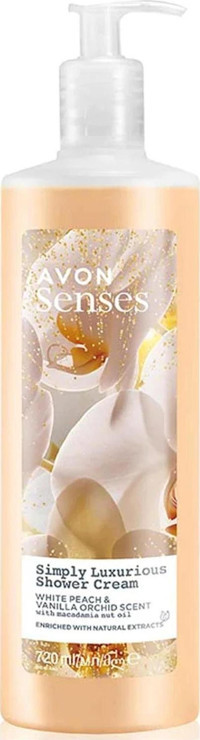 Avon Simply Luxurious Beyaz Şeftalili-Vanilyalı Duş Jeli 720 ml