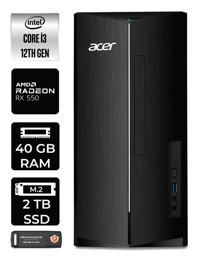 Acer Aspire DT.BHUEM.004 Harici Radeon RX 550 Intel Core i3 12100 40 GB Ram 2 TB SSD Tower FreeDos Masaüstü Bilgisayar + PER4 BELLEK