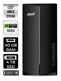 Acer Aspire DT.BHUEM.004 Harici GeForce GT 1030 Intel Core i3 12100 40 GB Ram 4 TB SSD Tower Windows 11 Pro Masaüstü Bilgisayar + PER4 BELLEK