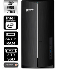 Acer Aspire TC1760 DTBHUEM004P374 Dahili Intel UHD Graphics Intel Core i3 12100 24 GB Ram 2 TB SSD Tower Windows 11 Home Masaüstü Bilgisayar + PER4 BELLEK