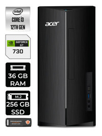 Acer Aspire DT.BHUEM.004 Harici GeForce GT 730 4 GB Intel Core i3 12100 36 GB Ram 256 GB SSD Tower FreeDos Masaüstü Bilgisayar + PER4 BELLEK