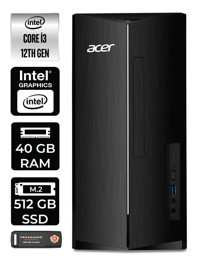 Acer Aspire TC1760 DT.BHUEM.004 Dahili Intel UHD Graphics Intel Core i3 12100 40 GB Ram 512 GB SSD Tower Windows 11 Pro Masaüstü Bilgisayar + PER4 BELLEK