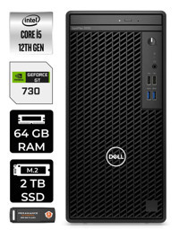 Dell OptiPlex N010O3000MTAC Harici GeForce GT 730 4 GB Intel Core i5 12500 64 GB Ram 2 TB SSD Tower Windows 11 Home Masaüstü Bilgisayar + PER4 BELLEK