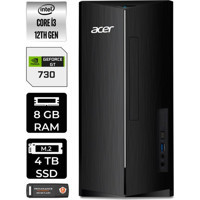 Acer Aspire TC1760 DTBHUEM004P355 Harici GeForce GT 730 4 GB Intel Core i3 12100 8 GB Ram 4 TB SSD Tower Windows 11 Home Masaüstü Bilgisayar + PER4 BELLEK