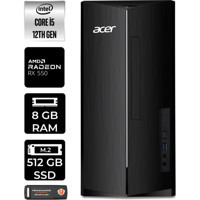 Acer Aspire TC1760 DTBHUEM005P402 Harici Radeon RX 550 Intel Core i5 12400 8 GB Ram 512 GB SSD Tower Windows 11 Pro Masaüstü Bilgisayar + PER4 BELLEK