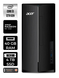 Acer Aspire DT.BHUEM.004 Harici Radeon RX 550 Intel Core i3 12100 40 GB Ram 4 TB SSD Tower Windows 11 Pro Masaüstü Bilgisayar + PER4 BELLEK
