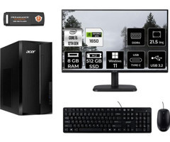 Acer Aspire TC1760 DTBHUEM005MNT4402 Harici GeForce GTX 1650 Intel Core i5 12400 8 GB Ram 512 GB SSD Tower Windows 11 Pro 21.5 inç Monitörlü Masaüstü Bilgisayar + PER4 BELLEK