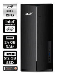 Acer Aspire TC1760 DT.BHUEM.004 Dahili Intel UHD Graphics Intel Core i3 12100 24 GB Ram 512 GB SSD Tower Windows 11 Home Masaüstü Bilgisayar + PER4 BELLEK