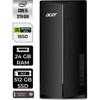 Acer Aspire TC1760 DTBHUEM005P322 Harici GeForce GTX 1650 Intel Core i5 12400 24 GB Ram 512 GB SSD Tower FreeDos Masaüstü Bilgisayar + PER4 BELLEK