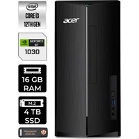 Acer Aspire TC1760 DTBHUEM004P415 Harici GeForce GT 1030 Intel Core i3 12100 16 GB Ram 4 TB SSD Tower Windows 11 Pro Masaüstü Bilgisayar + PER4 BELLEK