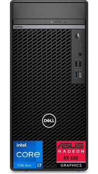 Dell OptiPlex 7010MT Tower Plus Harici Radeon RX 550 Intel Core i7 13700 16 GB Ram 1 TB HDD + 1 TB SSD Tower FreeDos Masaüstü Bilgisayar