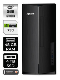 Acer Aspire DT.BHUEM.004 Harici GeForce GT 730 4 GB Intel Core i3 12100 48 GB Ram 4 TB SSD Tower FreeDos Masaüstü Bilgisayar + PER4 BELLEK