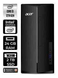 Acer Aspire TC1760 DT.BHUEM.004 Dahili Intel UHD Graphics Intel Core i3 12100 24 GB Ram 2 TB SSD Tower FreeDos Masaüstü Bilgisayar + PER4 BELLEK