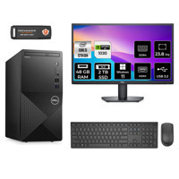 Dell Vostro 3910MT N3563VDT3910 Harici GeForce GT 1030 Intel Core i3 12100 48 GB Ram 2 TB SSD Tower Windows 11 Home 23.8 inç Monitörlü Masaüstü Bilgisayar