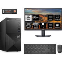 Dell Vostro 3020 N2050VDT3020MTUMNT1448 Harici Radeon RX 550 Intel Core i5 13400 64 GB Ram 1 TB SSD Tower Windows 11 Pro 23.8 inç Monitörlü Masaüstü Bilgisayar + PER4 BELLEK