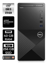 Dell Vostro 3910MT N3563VDT3910EMEA Harici Radeon RX 550 Intel Core i3 12100 40 GB Ram 256 GB SSD Tower FreeDos Masaüstü Bilgisayar + PER4 BELLEK