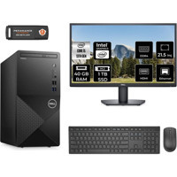 Dell Vostro 3020 N2050VDT3020MTUMNT338 Dahili Intel UHD Graphics 730 Intel Core i5 13400 40 GB Ram 1 TB SSD Tower FreeDos 21.5 inç Monitörlü Masaüstü Bilgisayar + PER4 BELLEK