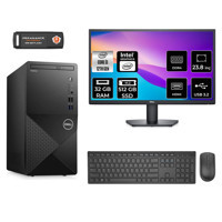 Dell Vostro 3910MT N3563VDT3910 Dahili Intel UHD Graphics Intel Core i3 12100 32 GB Ram 512 GB SSD Tower FreeDos 23.8 inç Monitörlü Masaüstü Bilgisayar