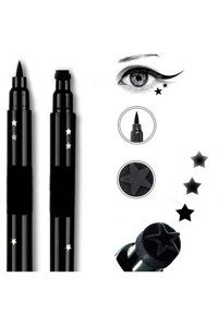 Aks Kozmetik Çift Taraflı Suya Dayanıklı Mat Pastel Siyah Kalem Eyeliner