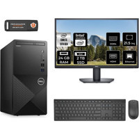 Dell Vostro 3020 N2050VDT3020MTUMNT324 Dahili Intel UHD Graphics 730 Intel Core i5 13400 24 GB Ram 2 TB SSD Tower FreeDos 21.5 inç Monitörlü Masaüstü Bilgisayar + PER4 BELLEK