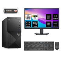 Dell Vostro 3910MT N3563VDT3910 Harici GeForce GT 730 4 GB Intel Core i3 12100 8 GB Ram 1 TB SSD Tower FreeDos 23.8 inç Monitörlü Masaüstü Bilgisayar