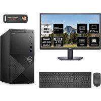 Dell Vostro 3020 N2046VDT3020MTUMNT1345 Harici Radeon RX 550 Intel Core i5 13400 48 GB Ram 4 TB SSD Tower FreeDos 21.5 inç Monitörlü Masaüstü Bilgisayar + PER4 BELLEK