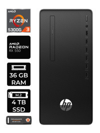 HP 295 G9 6D391EA Harici Radeon RX 550 AMD Ryzen 3 5300G 36 GB Ram 4 TB SSD Tower FreeDos Masaüstü Bilgisayar + PER4 BELLEK